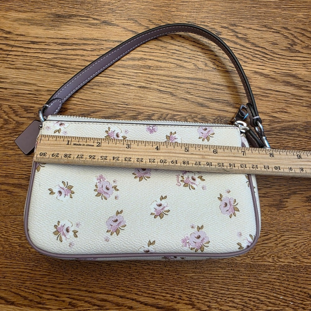 Coach Nolita 19 Wristlet Chalk White Vintage Rose Floral Print Handbag Spring - Picture 9 of 10